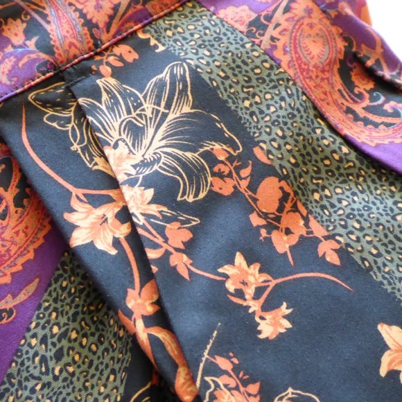 Soft Surroundings Wide Leg Full Length Curio Pants Black Multi USA Size Small - Picture 7 of 16